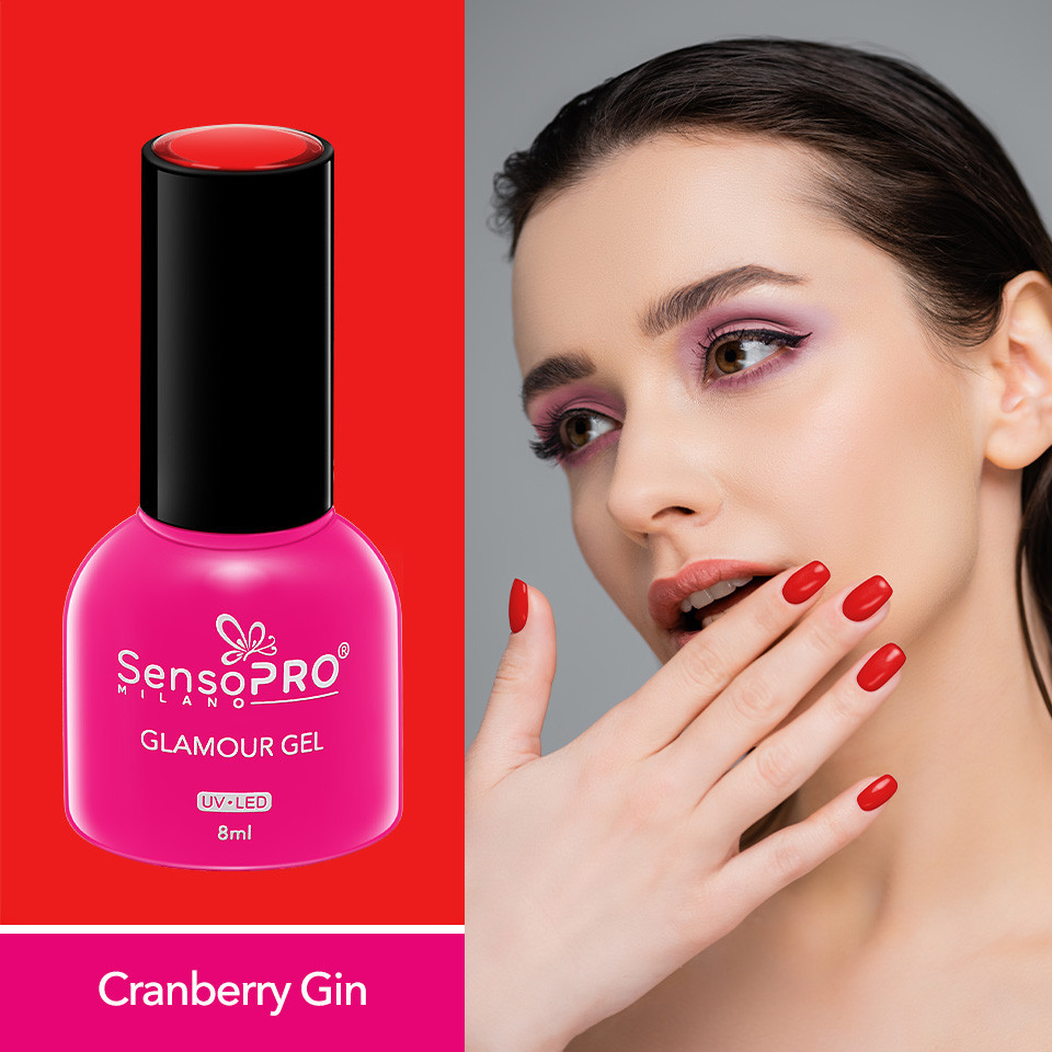 Oja Semipermanenta Glamour Gel SensoPRO Milano 8ml, Cranberry Gin #54 - 1 | YEO