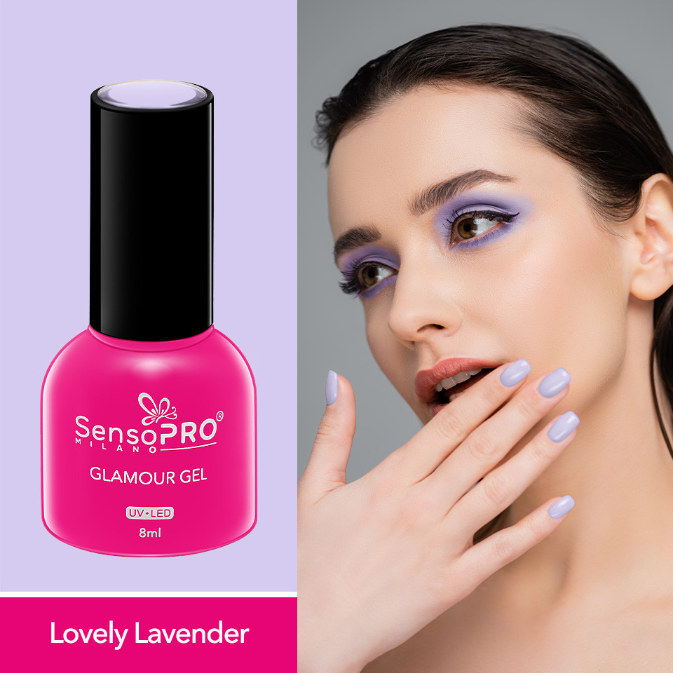 Oja Semipermanenta Glamour Gel SensoPRO Milano 8ml, Lovely Lavender #44 - 1 | YEO