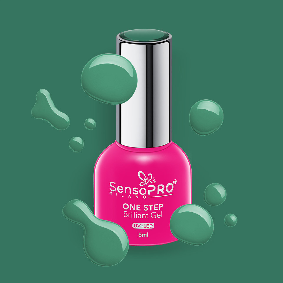 Oja Semipermanenta One Step Brilliant Gel SensoPRO Milano 8ml, Spicy Green #54 - 1 | YEO