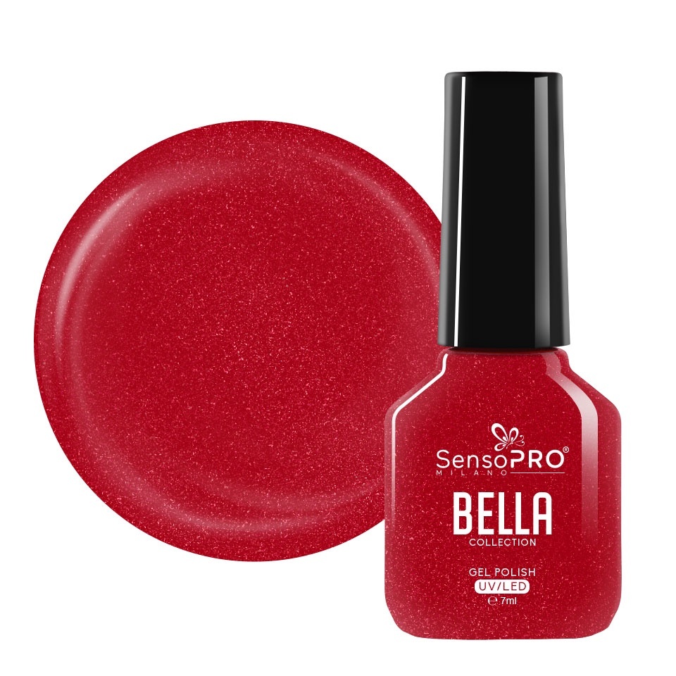 Oja Semipermanenta SensoPRO Milano, BELLA Collection - Red Glint, 7ml