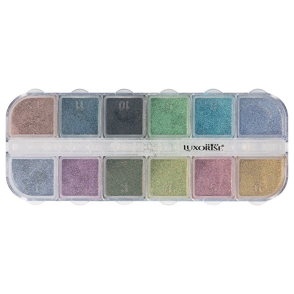 Pigment Unghii Rainbow Glam LUXORISE - 12 nuante - 3 | YEO