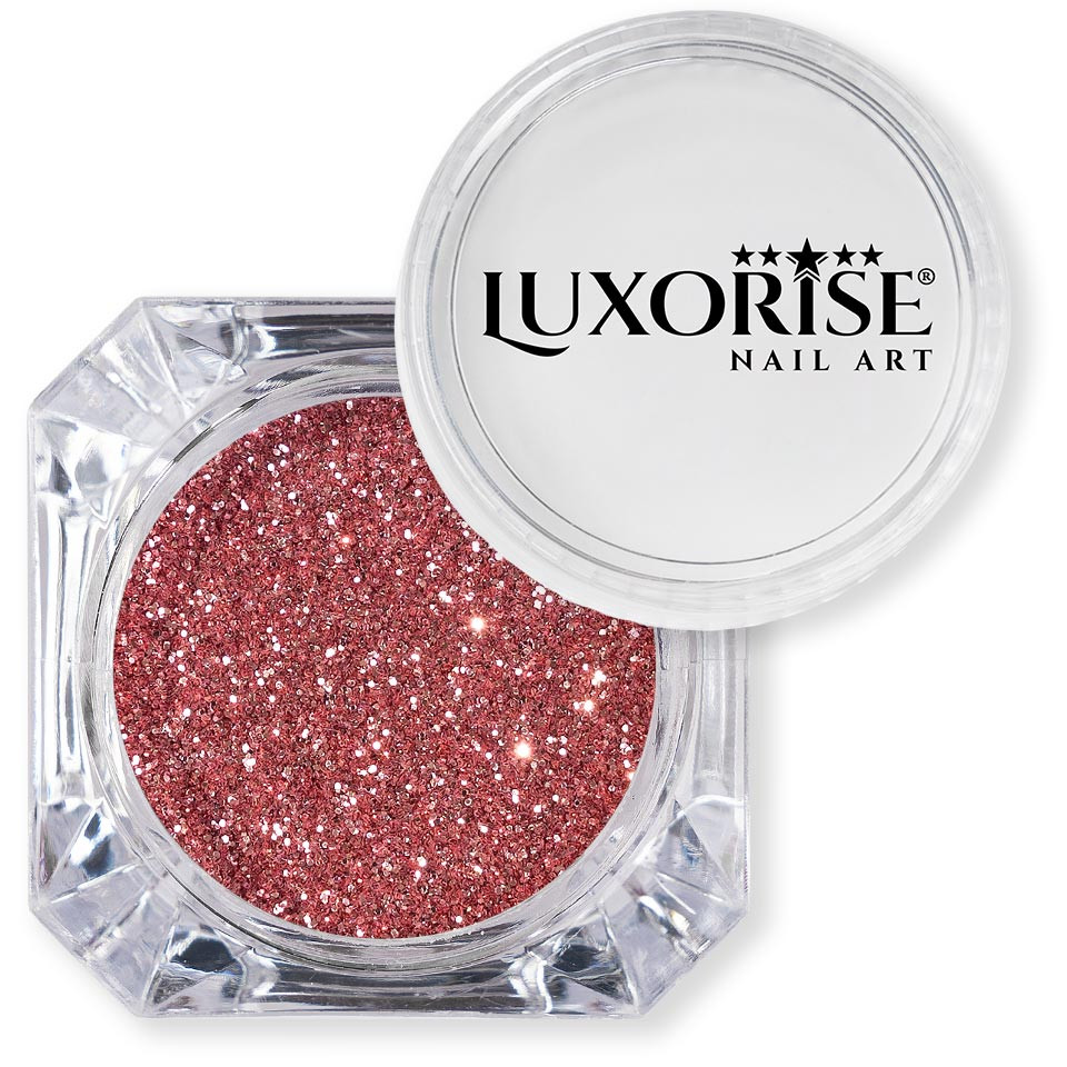 Sclipici Glitter Unghii Pulbere LUXORISE, Rose Crystal - 2 | YEO