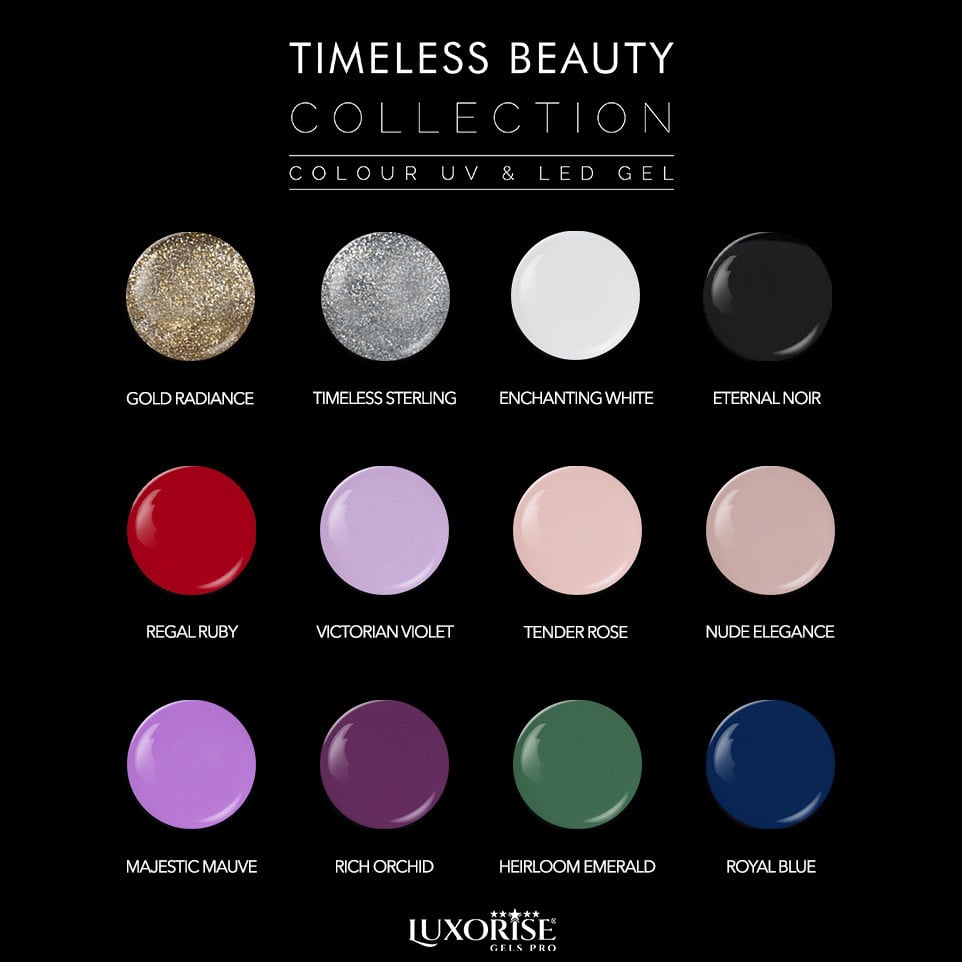 Set 12 Geluri UV Colorate LUXORISE, Timeless Beauty - 2 | YEO