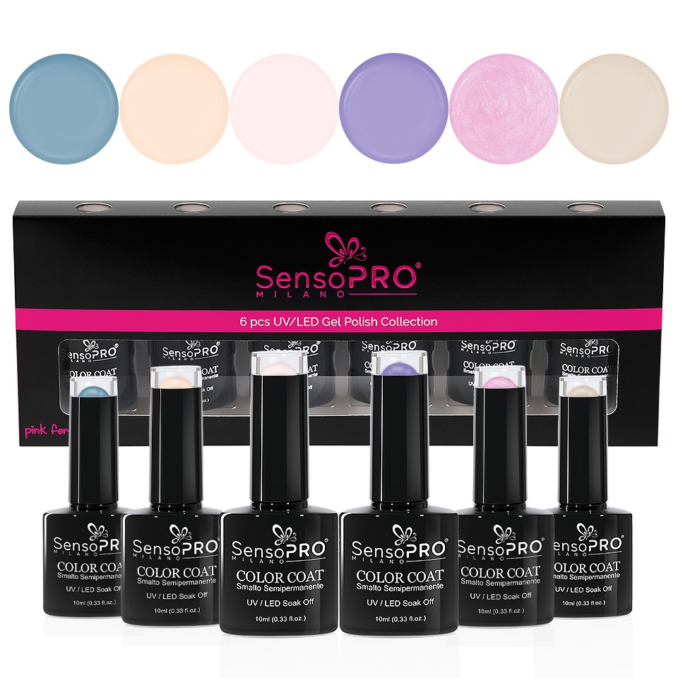 Set 6 Oje Semipermanente 10ml SensoPRO Milano, Bride Smile