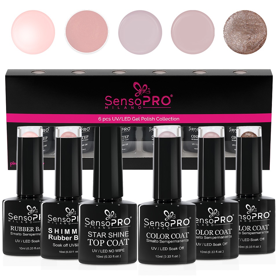 Set 6 Oje Semipermanente 10ml SensoPRO Milano, Shine On