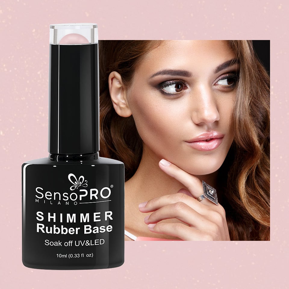 Shimmer Rubber Base SensoPRO Milano - #07 Rare Rose Shimmer Gold, 10ml - 1 | YEO