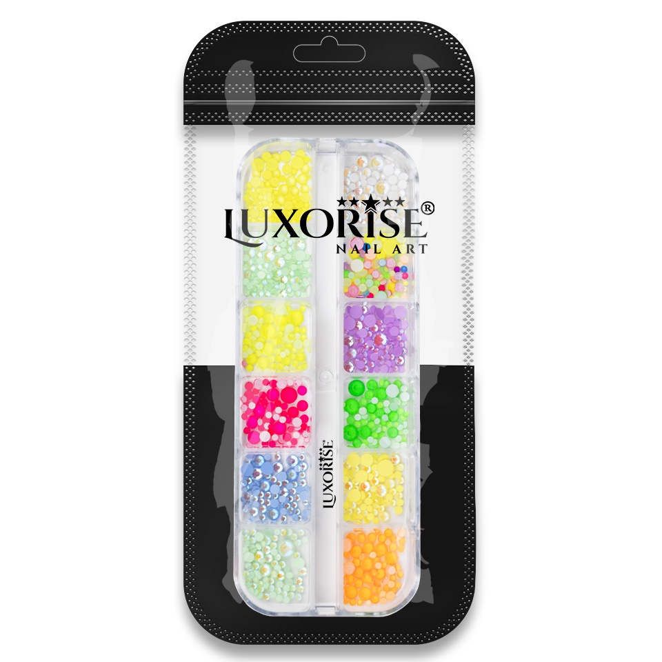 Strasuri Unghii LUXORISE, Party Glow, 12 modele - 1 | YEO