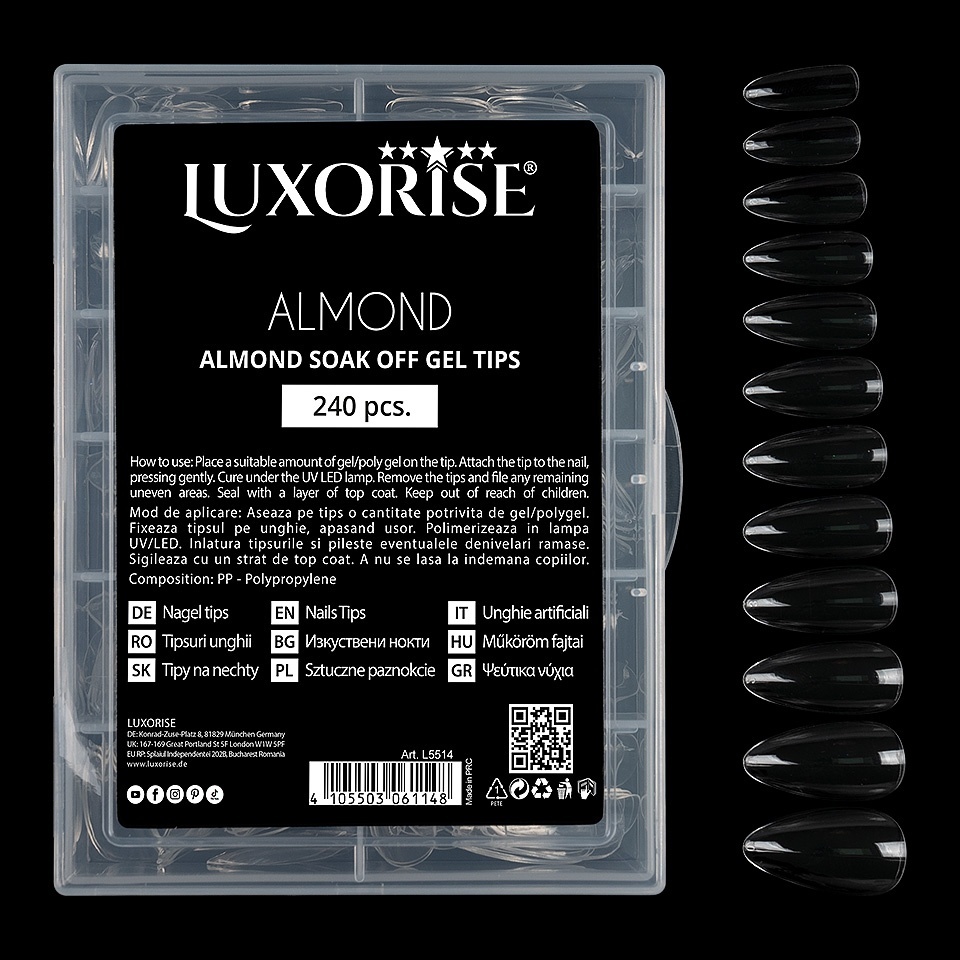 Tipsuri Unghii Dizolvabile Migdala Soak Off - Almond Full Nail, 240 buc - 2 | YEO