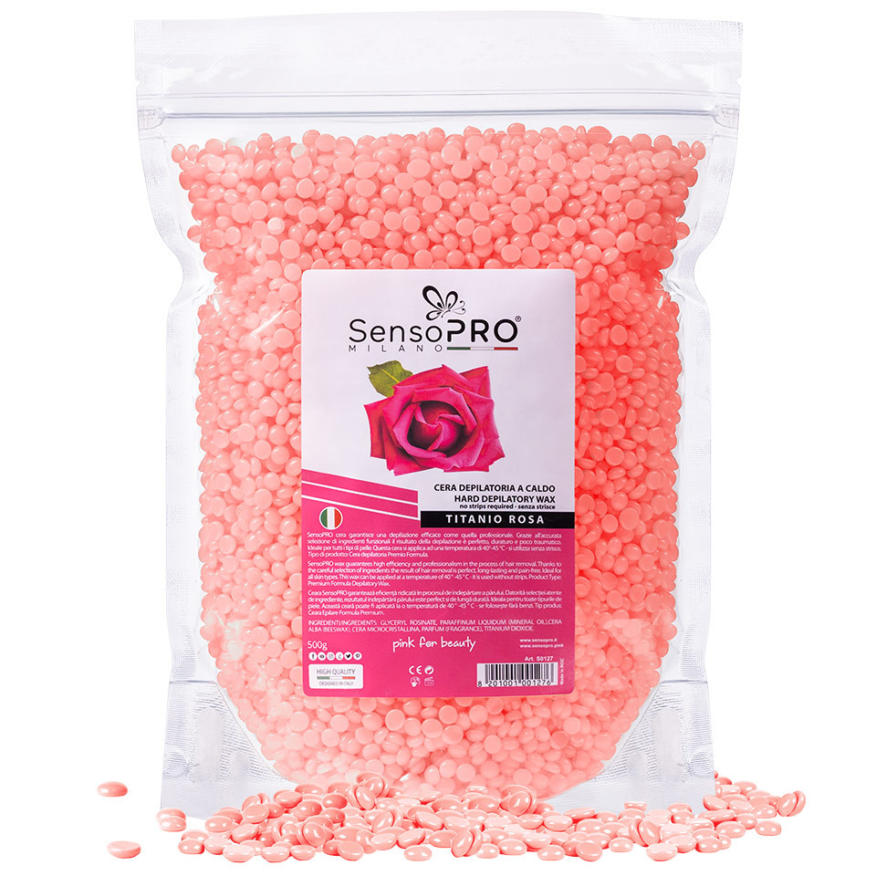 Ceara Epilat Elastica Granule SensoPRO Milano, Titanio Rosa - 500g