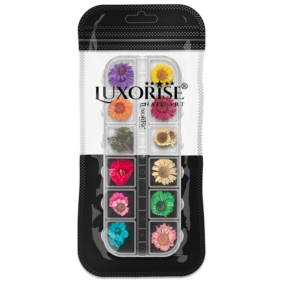 Flori Uscate Unghii LUXORISE - Flower Dream, 12 modele - 1 | YEO