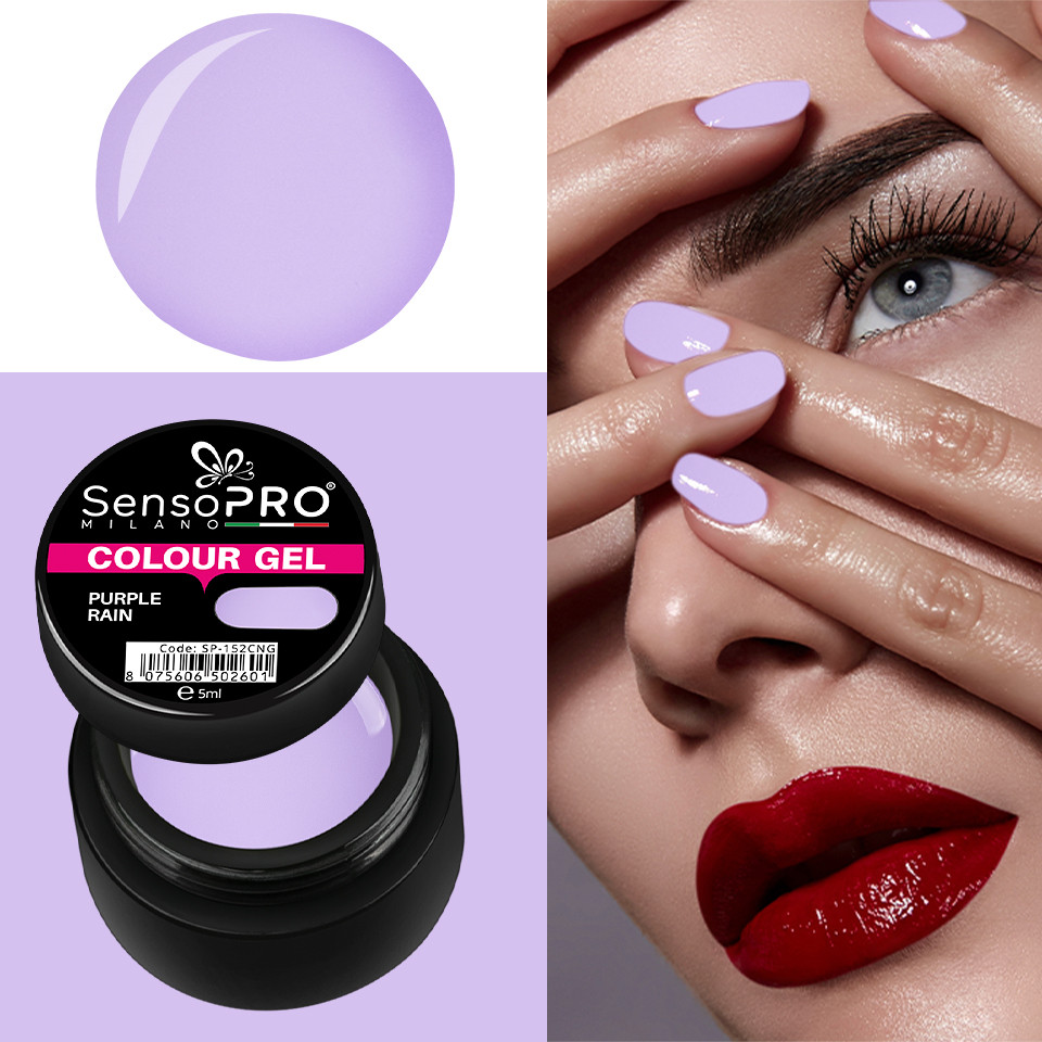 Gel UV Colorat Purple Rain 5ml, SensoPRO Milano - 2 | YEO