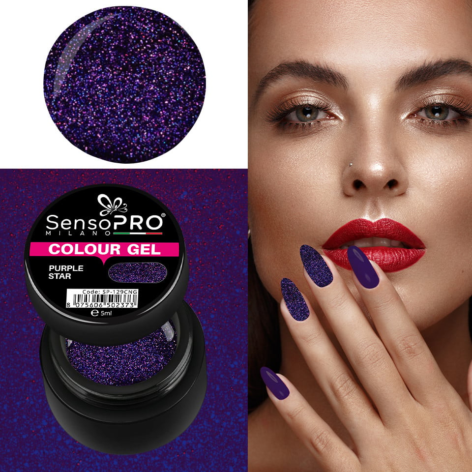 Gel UV Colorat Purple Star 5ml, SensoPRO Milano - 2 | YEO