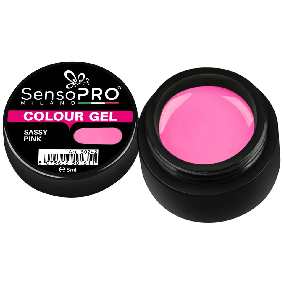 Gel UV Colorat Sassy Pink 5ml, SensoPRO Milano