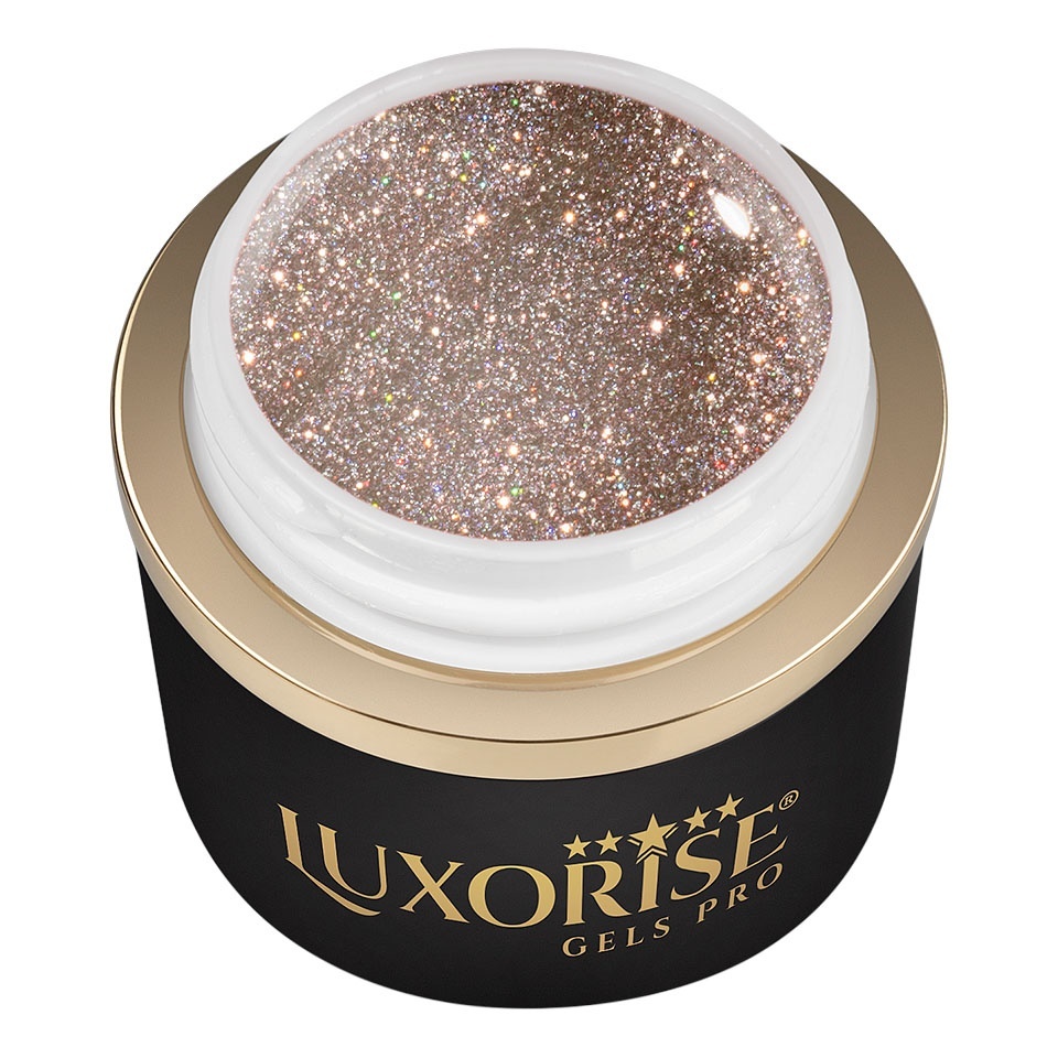 Gel UV Constructie Unghii RevoFlex Disco LUXORISE 15ml, Glam Gold