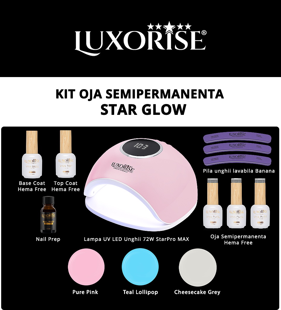 Kit Oja Semipermanenta Hema Free LUXORISE STAR GLOW⭐️ - 1 | YEO