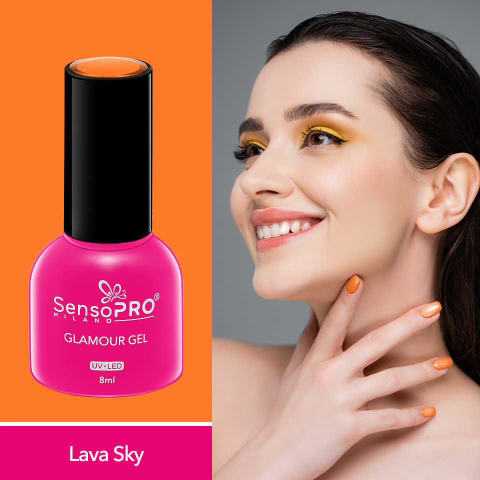 Oja Semipermanenta Glamour Gel SensoPRO Milano 8ml, Lava Sky #99 - 1 | YEO