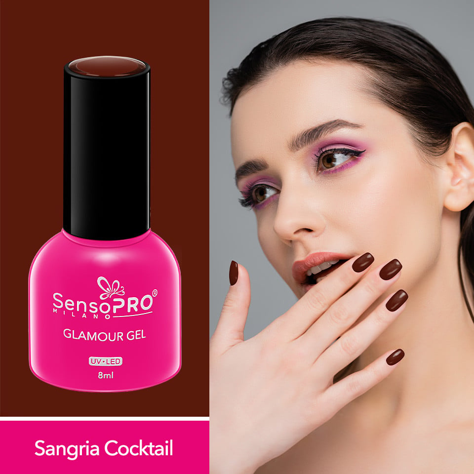 Oja Semipermanenta Glamour Gel SensoPRO Milano 8ml, Sangria Cocktail #04 - 1 | YEO