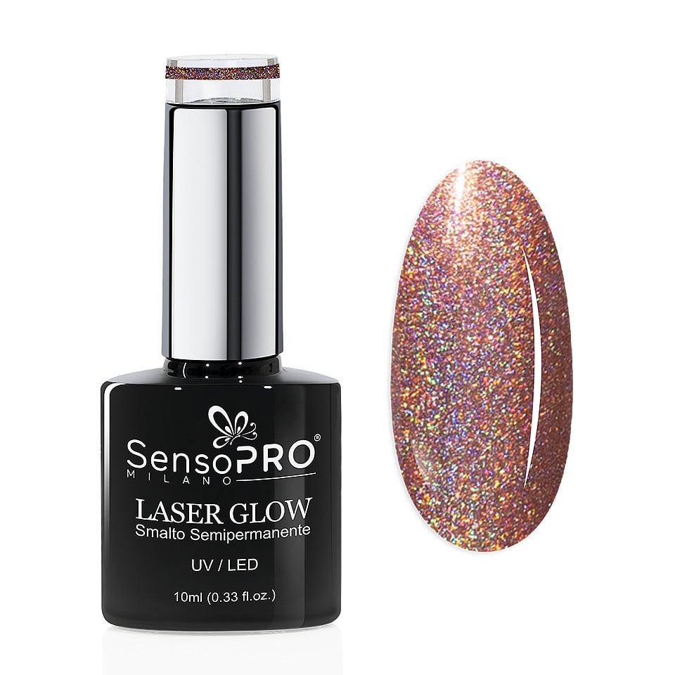 Oja Semipermanenta Holografica Laser Glow SensoPRO Milano 10ml, Temptation Look #17 - 2 | YEO