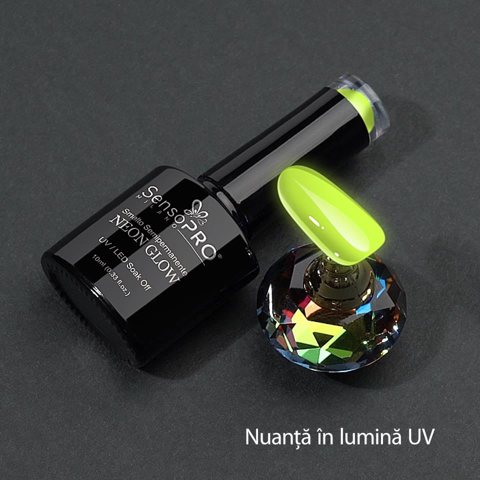 Oja Semipermanenta Neon Glow SensoPRO Milano #01 Delicious Lime, 10ml - 2 | YEO