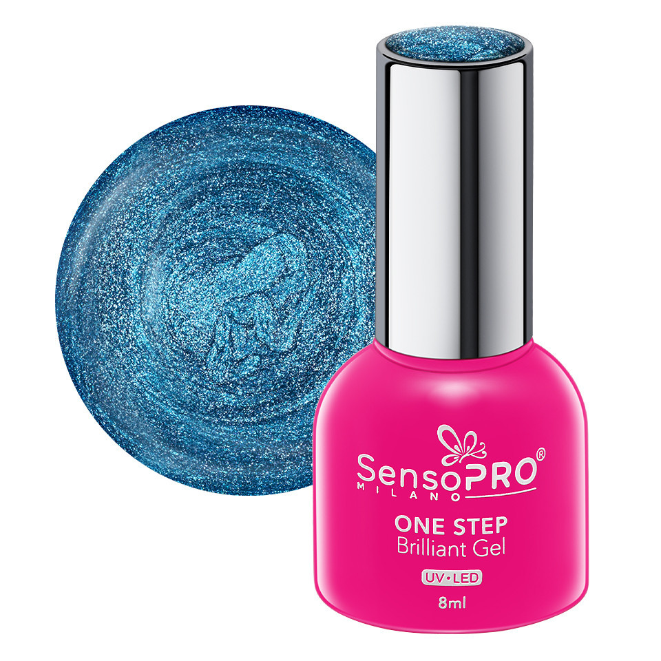 Oja Semipermanenta One Step Brilliant Gel SensoPRO Milano 8ml, Blue Paradise #80