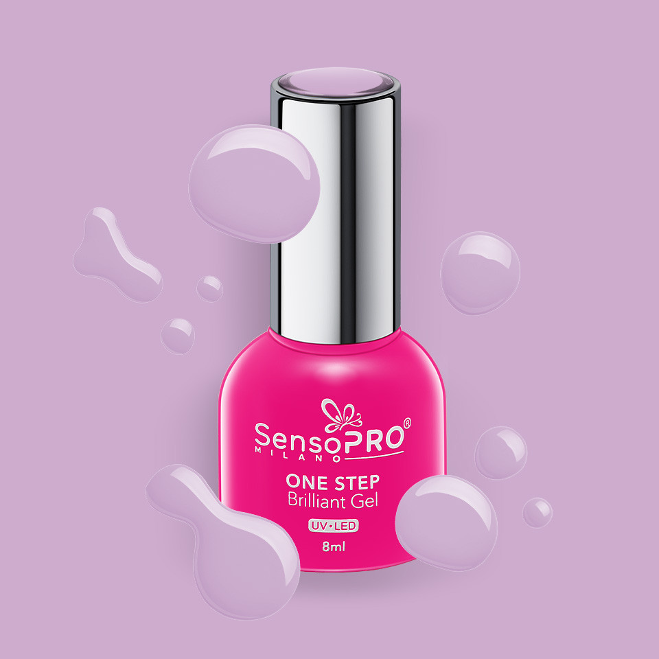 Oja Semipermanenta One Step Brilliant Gel SensoPRO Milano 8ml, Orchid Dream #65 - 1 | YEO