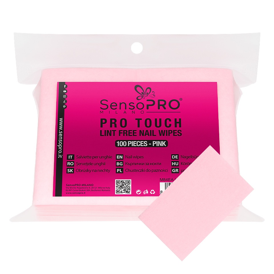 Servetele Unghii Pro Touch - SensoPRO Milano, Pink, 100 buc