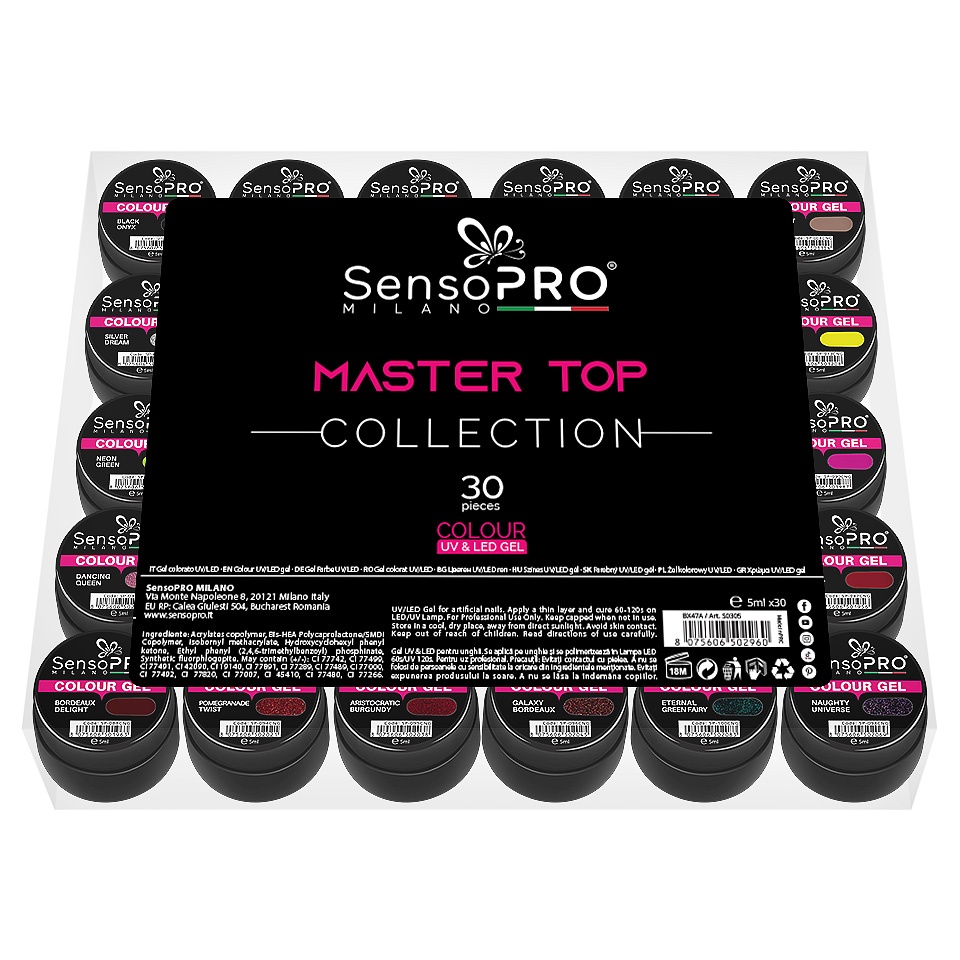 Set 30 Geluri UV Colorate Master Top Collection, SensoPRO Milano - 3 | YEO