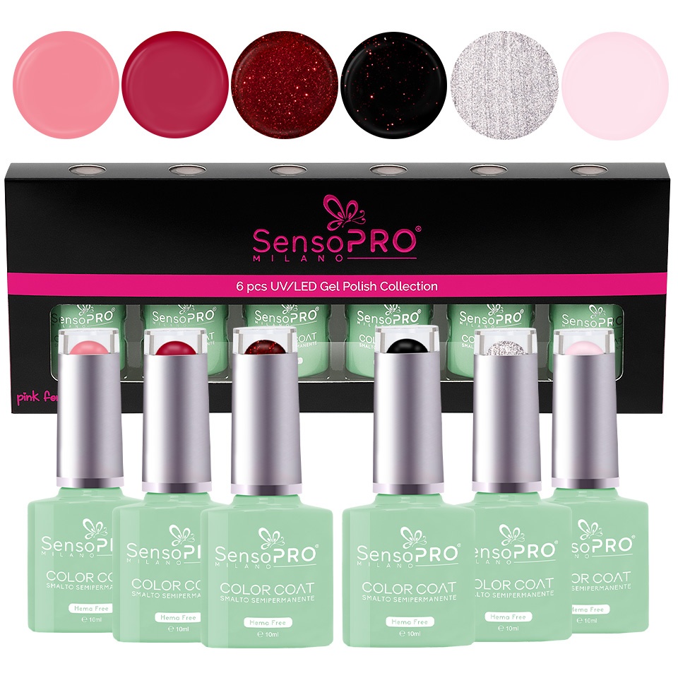 Set 6 Oje Semipermanente Hema Free 10ml SensoPRO Milano, Bliss Dream