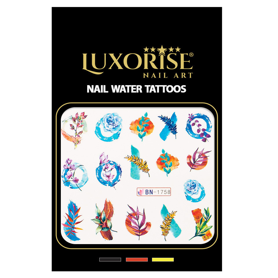 Tatuaj Unghii LUXORISE Flower Rainbow, BN-1758 - 1 | YEO