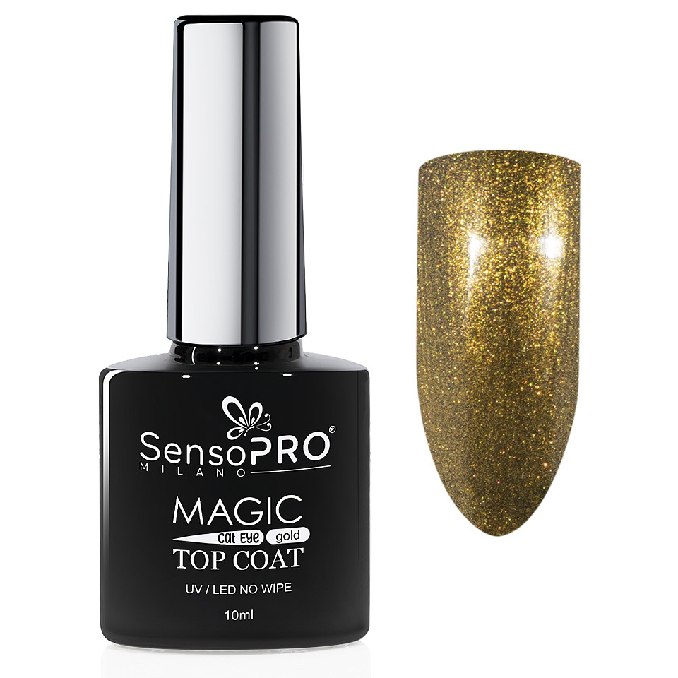 Top Coat Cat Eye SensoPRO Milano 10ml, Gold - 2 | YEO