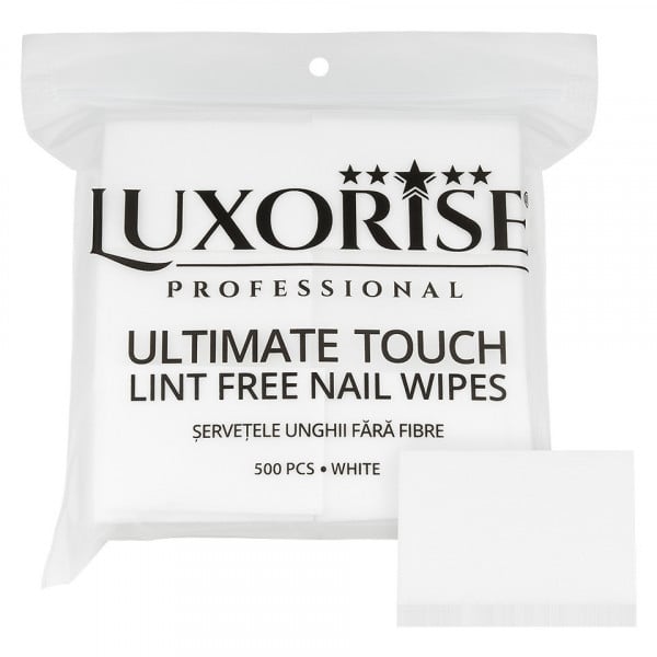 Servetele Unghii Ultimate Touch LUXORISE, Strat Dublu 500 buc, Alb
