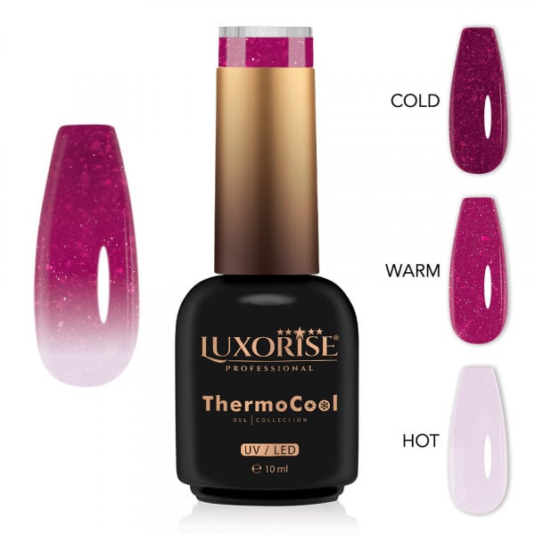 Oja Semipermanenta Termica 3 Culori LUXORISE ThermoCool - Mesmerizing Rose 10ml