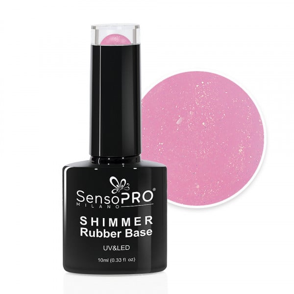 Shimmer Rubber Base SensoPRO Milano - #71 Cosmic Rose, 10ml
