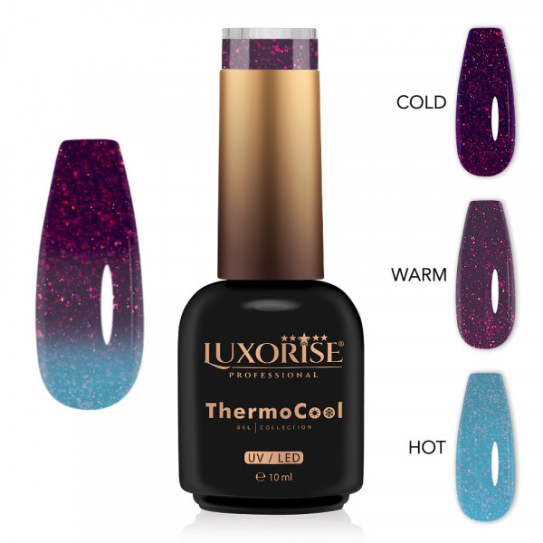 Oja Semipermanenta Termica 3 Culori LUXORISE ThermoCool - Cosmic Sheen 10ml
