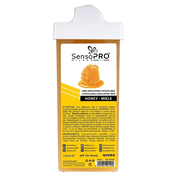 Ceara Epilat Unica Folosinta SensoPRO Milano, Rezerva Honey 100 ml, Aplicator Ingust