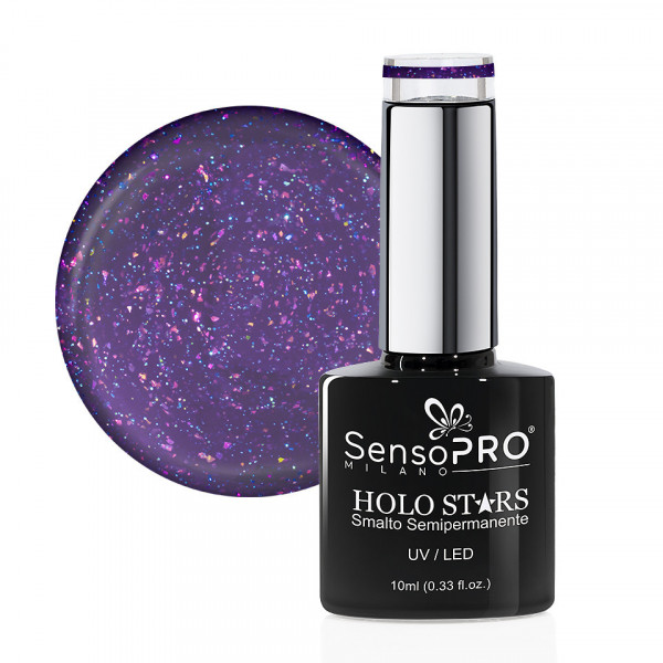 Oja Semipermanenta Holo Stars SensoPRO Milano 10ml, Cosmic Lavender #18