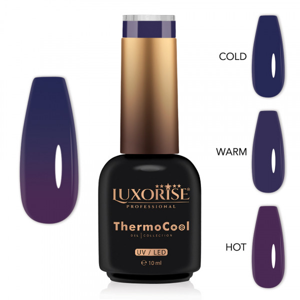 Oja Semipermanenta Termica 3 Culori LUXORISE ThermoCool - Plum Affair 10ml