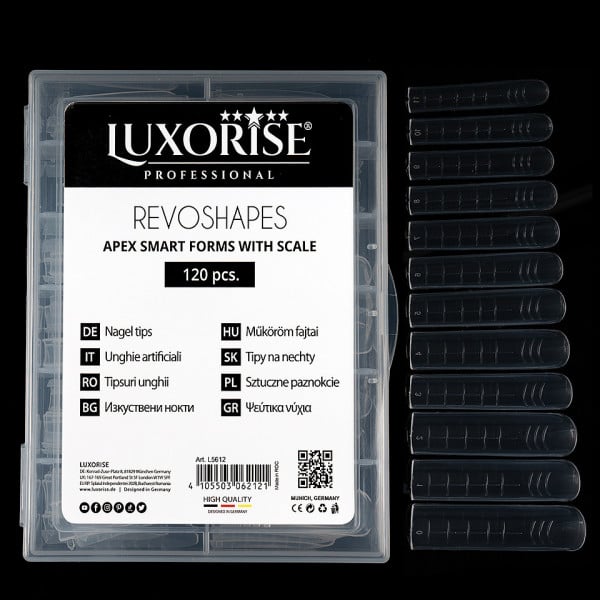 Tipsuri Reutilizabile Revo Shapes LUXORISE Flexible Apex pentru Polygel si gel, 120 buc