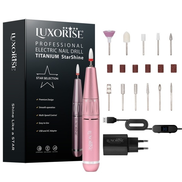 ルルルン(pinkapril) Freza Unghii Portabila Titanium StarShine - LUXORISE, Pink