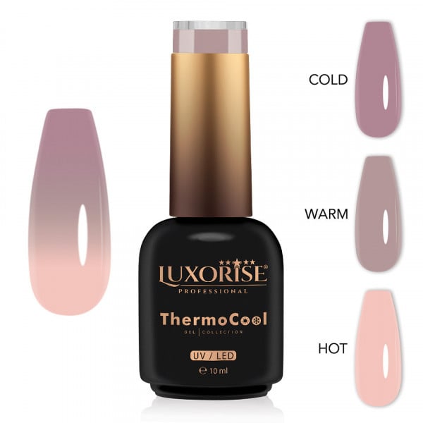 Oja Semipermanenta Termica 3 Culori LUXORISE ThermoCool - Secret Nude 10ml