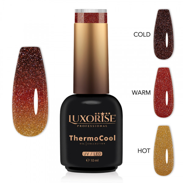 Oja Semipermanenta Termica 3 Culori LUXORISE ThermoCool - Sunset Sage 10ml