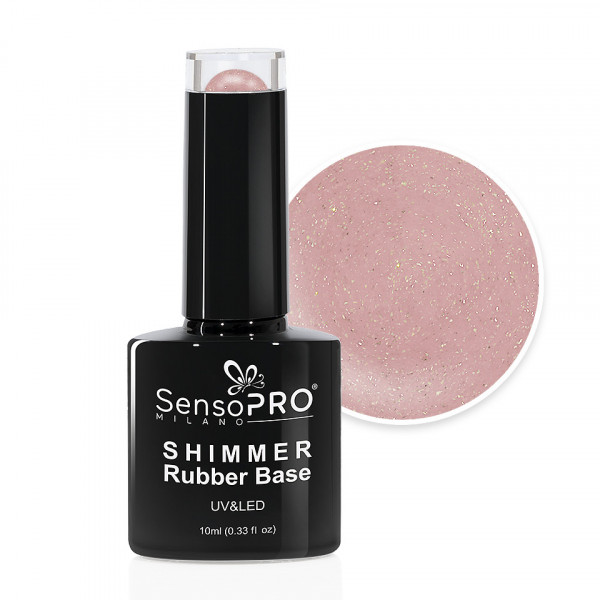 Shimmer Rubber Base SensoPRO Milano - #34 Diva Glow, 10ml