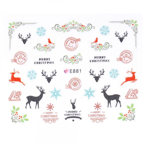 Sticker 3D Unghii LUXORISE, Winter Bliss E881