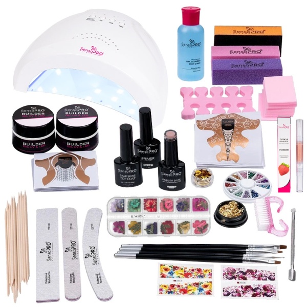 Kit Unghii Gel pentru Manichiura French - Promotie #53 + CADOU Set 4 Pensule