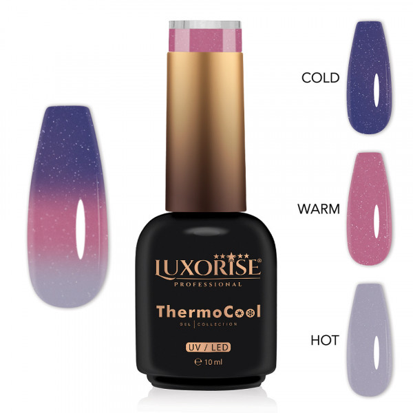 Oja Semipermanenta Termica 3 Culori LUXORISE ThermoCool - Charming Glow 10ml