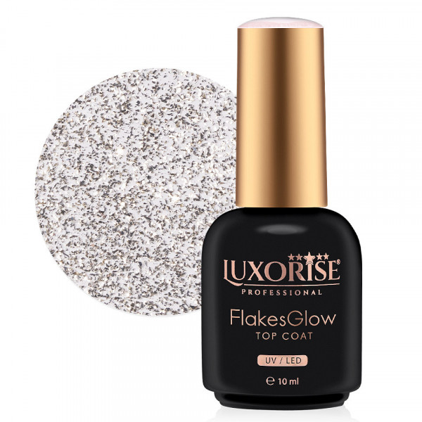 Top Coat LUXORISE - FlakesGlow Champagne Charm 10ml