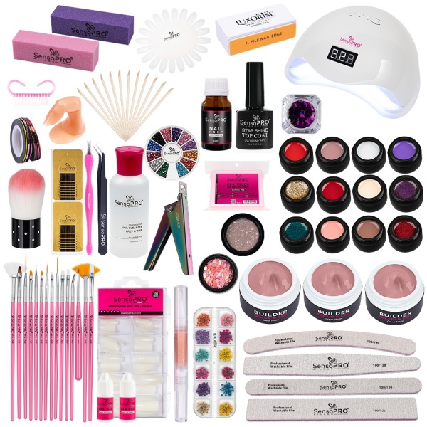 Kit Unghii False cu Gel UV SensoPRO Milano - Promotie #56 + CADOU Set 15 Pensule Manichiura