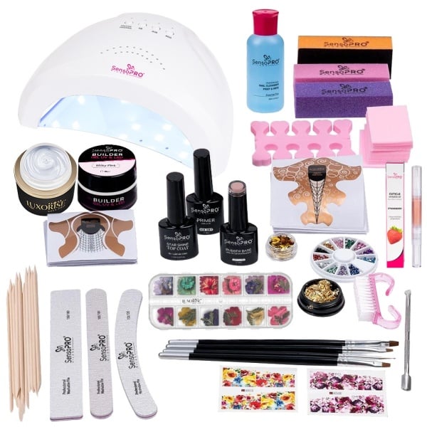 Kit Unghii Gel pentru Manichiura French - Promotie #53 + CADOU Set 4 Pensule