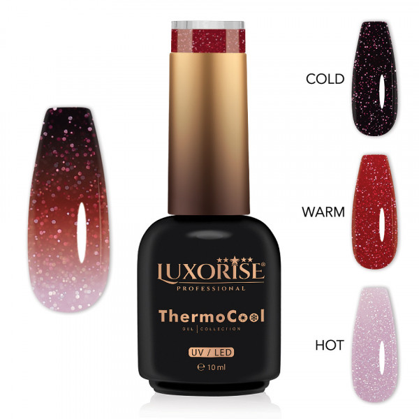 Oja Semipermanenta Termica 3 Culori LUXORISE ThermoCool - Glimmer More 10ml