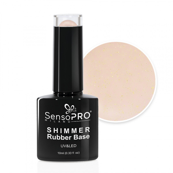 Shimmer Rubber Base SensoPRO Milano - #30 Nude Glow, 10ml